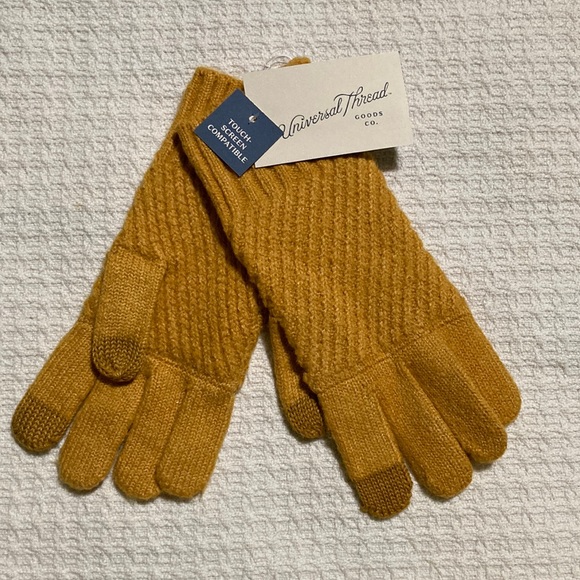 Universal Thread Accessories Universal Thread Mustard Yellow Gloves With Touch Screen